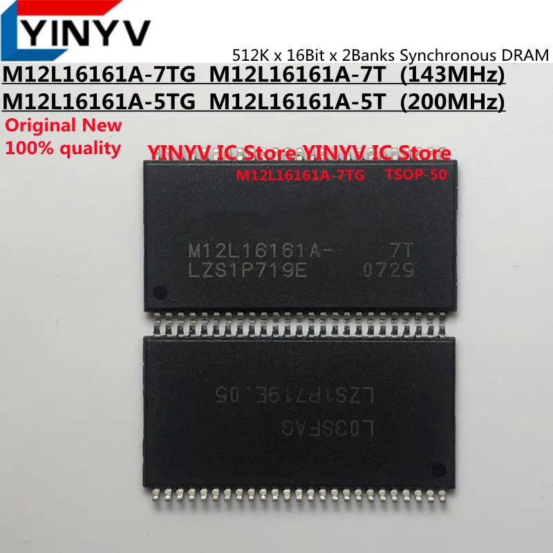 10Pcs M12L16161A M12L16161A-7TG M12L16161A-7T M12L16161A-5TG M12L16161A-5T 512K x 16Bit x 2Banks Synchronous DRAM New 100% quali