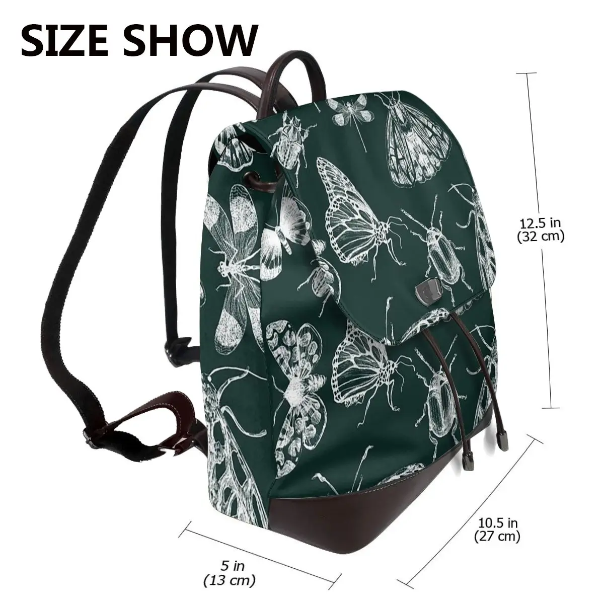 Bug Themed With Insect Patterns Bookbag School Student Bags Hiking Travel Daypack for Women Fashion Derma Backpack