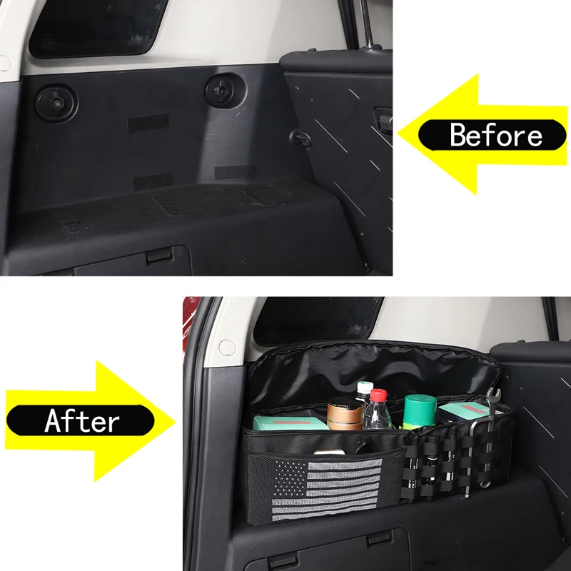 Black Car Back Trunk Left Storage Box Storage And Arrangement For 2007-2021 Toyota FJ Cruiser Auto Interior Accessories