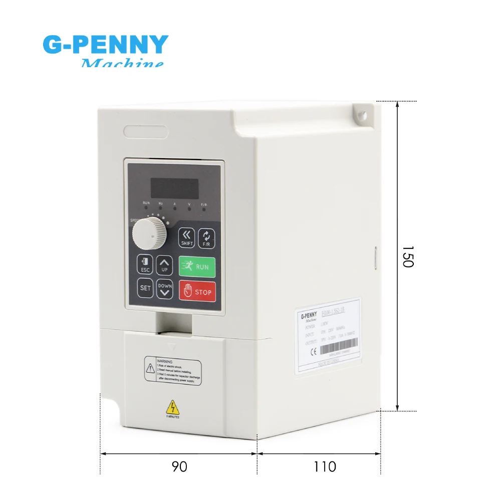 G-Penny Machine110v / 220v 1.5kw VFD Variable Frequency Drive 2.2kw Inverter Motor Speed Control 0-1000Hz  Frequency