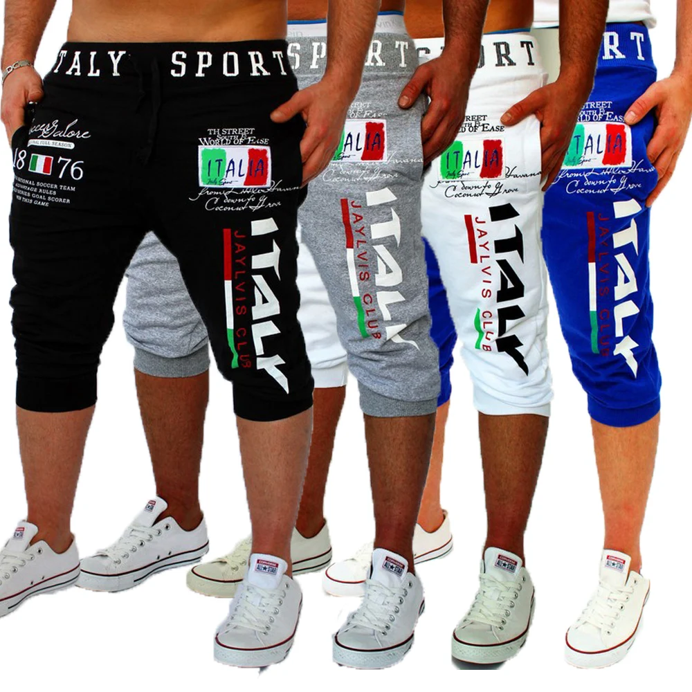 Men\'s Capri Pants Athletic Shorts Sweat Shorts Drawstring Print Letter Sports Outdoor Weekend  Stylish Sweatpants Summer