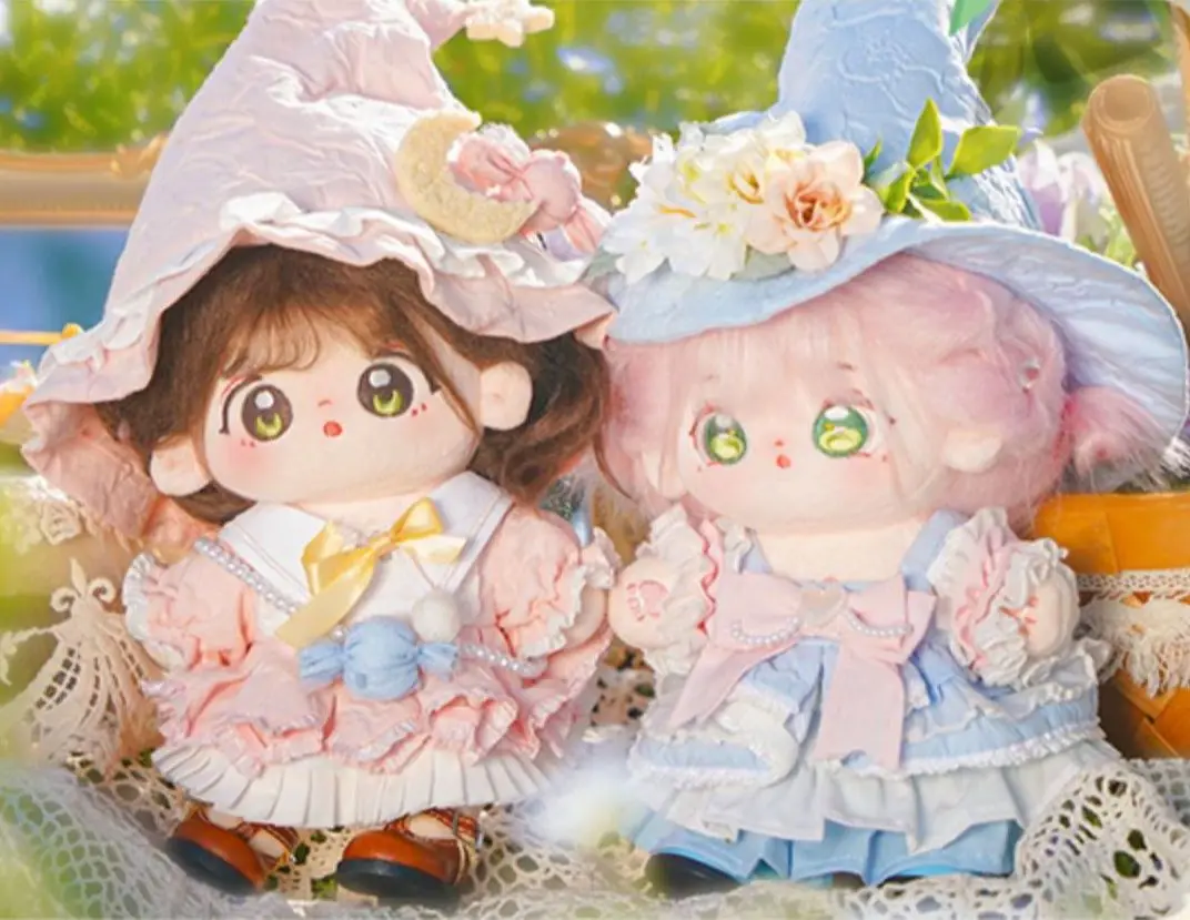 

New No Attributes Kpop Lolita 20cm Plush Doll Magic Witch Suit Clothes Cosplay Acc Cute Gift