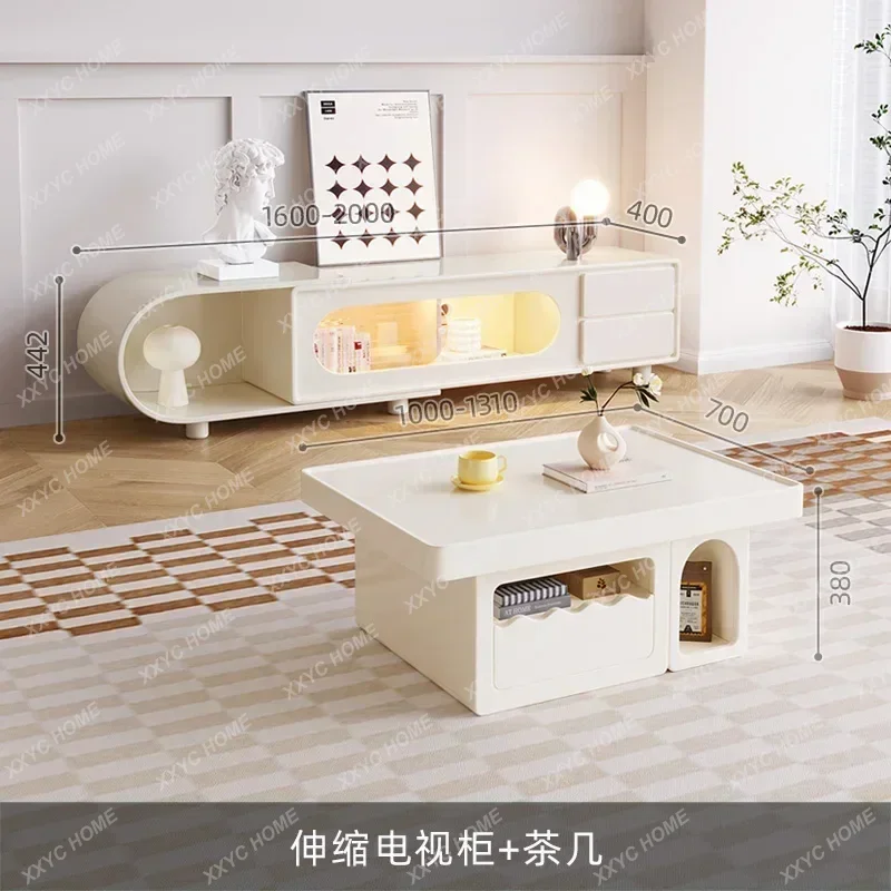 X-S  Coffee Table Retractable Multifunctional Small Tea Table Living Room TV Cabinet Unit Simple Home Tea Table HG