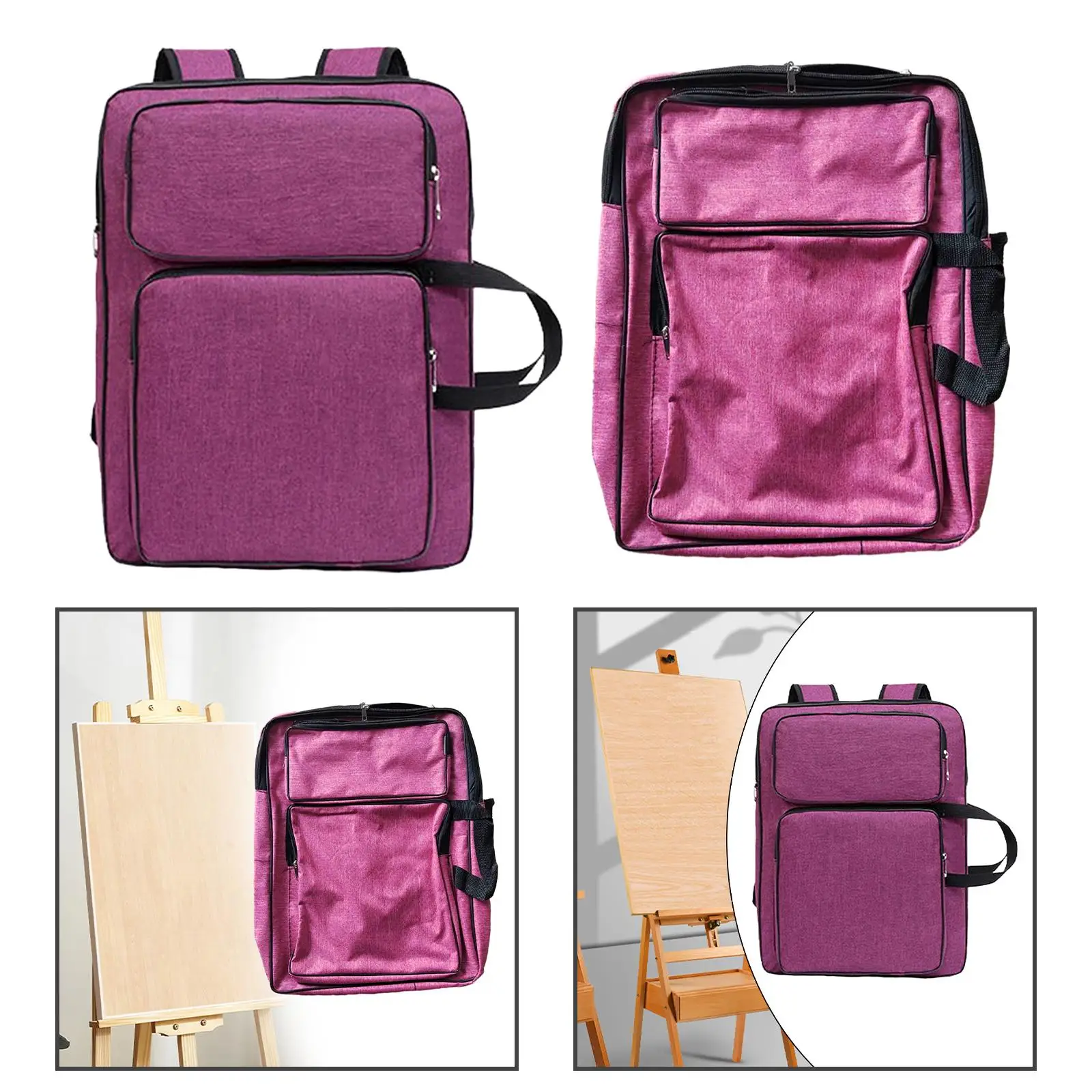 A3 Art Portfolio Case Water Resistant Carrying Art Bag for Drawing for Painting Projects Paint Brushes Crafts Cleaning Pot