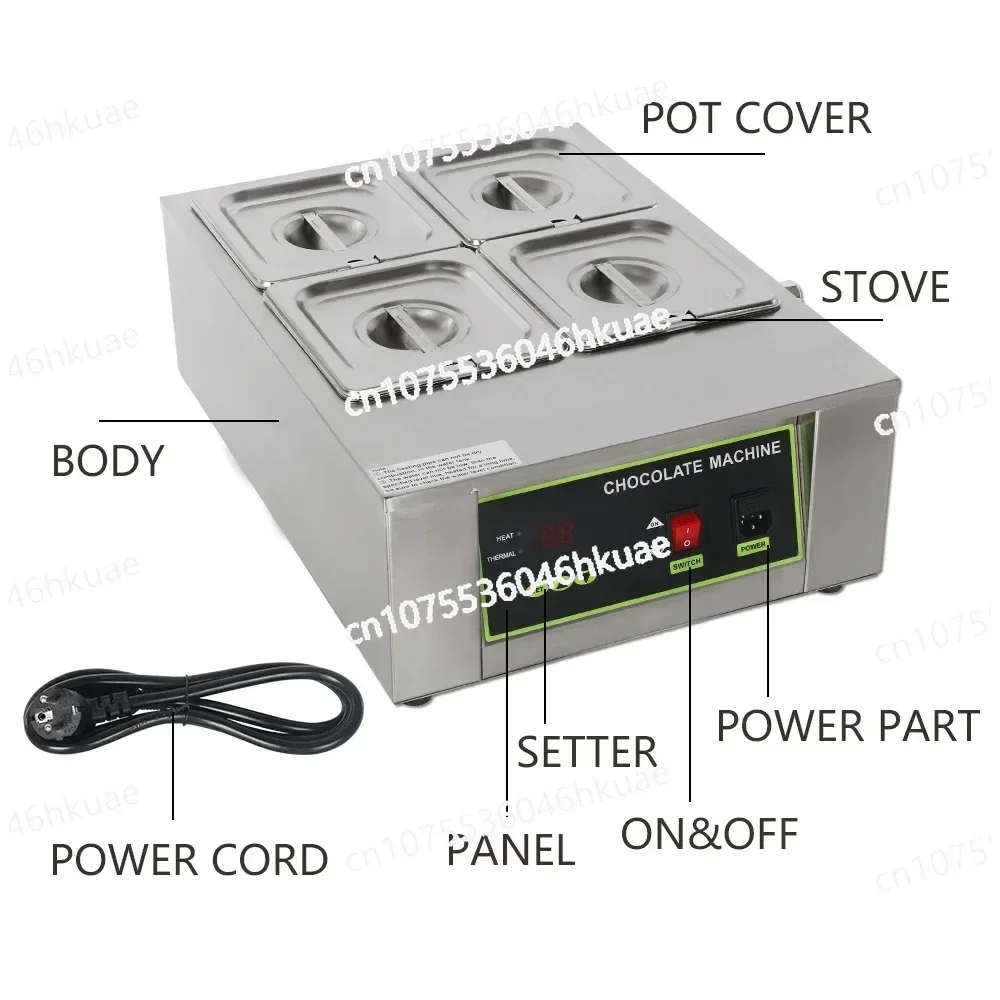 Electric Chocolate Melting Machine Tempering Machine Heating Stove HomeWise 1/2/4 Lattice Chocolate Melting Furnace