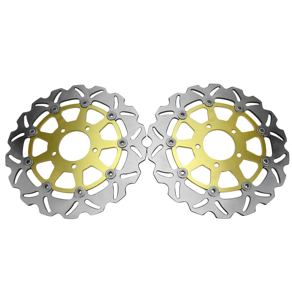 2Pcs Motorcycle Front Brake Disc Rotors for Brake Disc for Suzuki GSXR 600 750 K4 2004 2005 & GSX-R 1000 K3 2003-2004 Gold