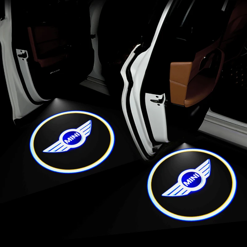 2 pçs led luz de boas-vindas porta do carro lâmpadas projetor para mini cooper um s jcw countryman f55 f56 r53 r56 r57 r60 acessórios automóveis