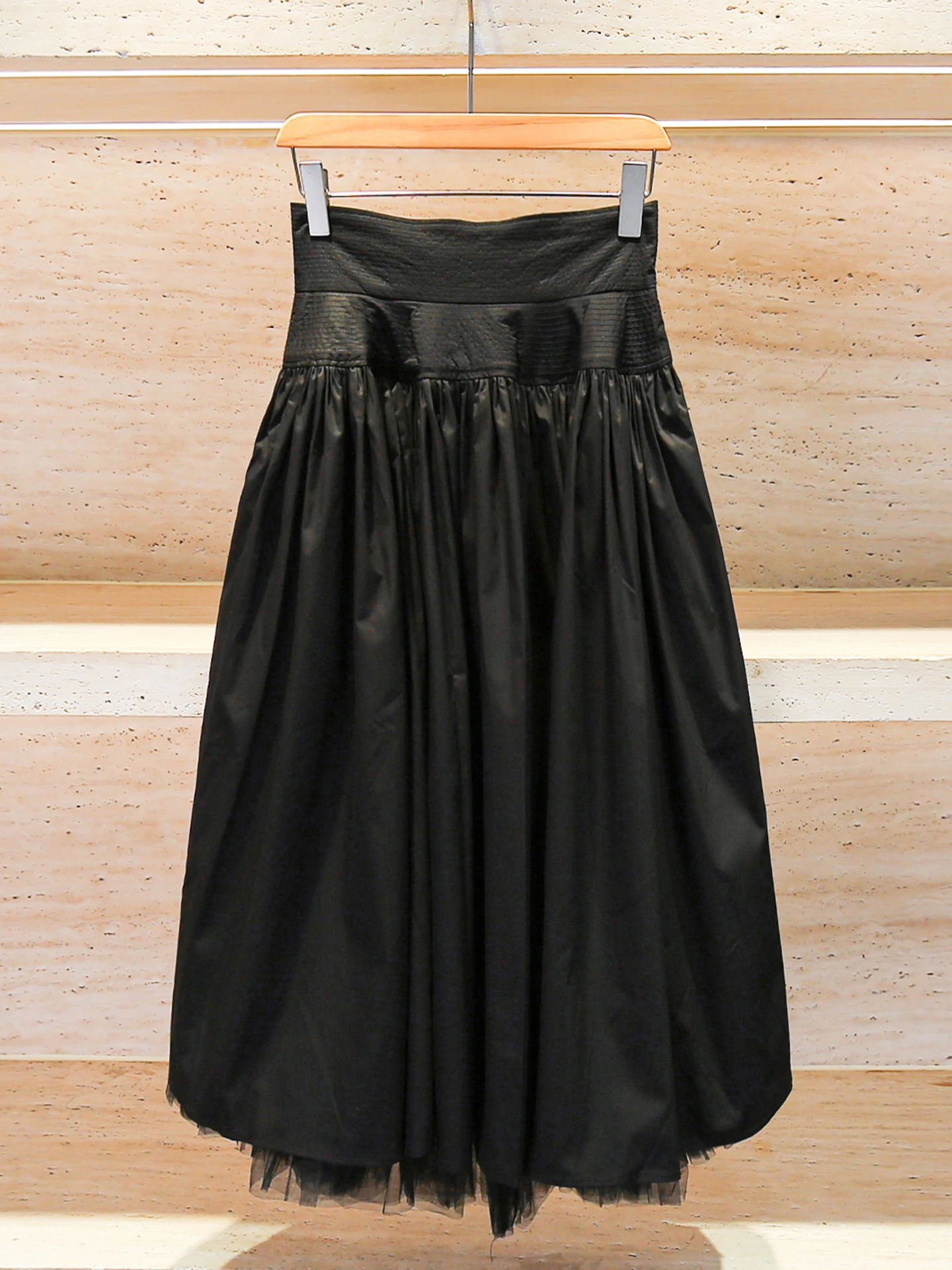 

South Oil High-End Women's Summer 2025 Hepburn Sle Double Layered Me Puffy f Skirt Women's A-Line Long Skirt