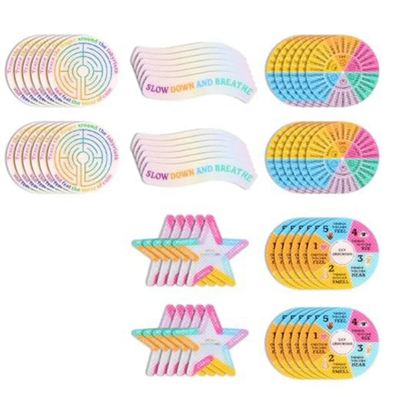 

60 Pcs Sensory Stickers Calm Strips Anxiety Sensory Stickers 5 Style Calming Strips Calming Adhesivetactile