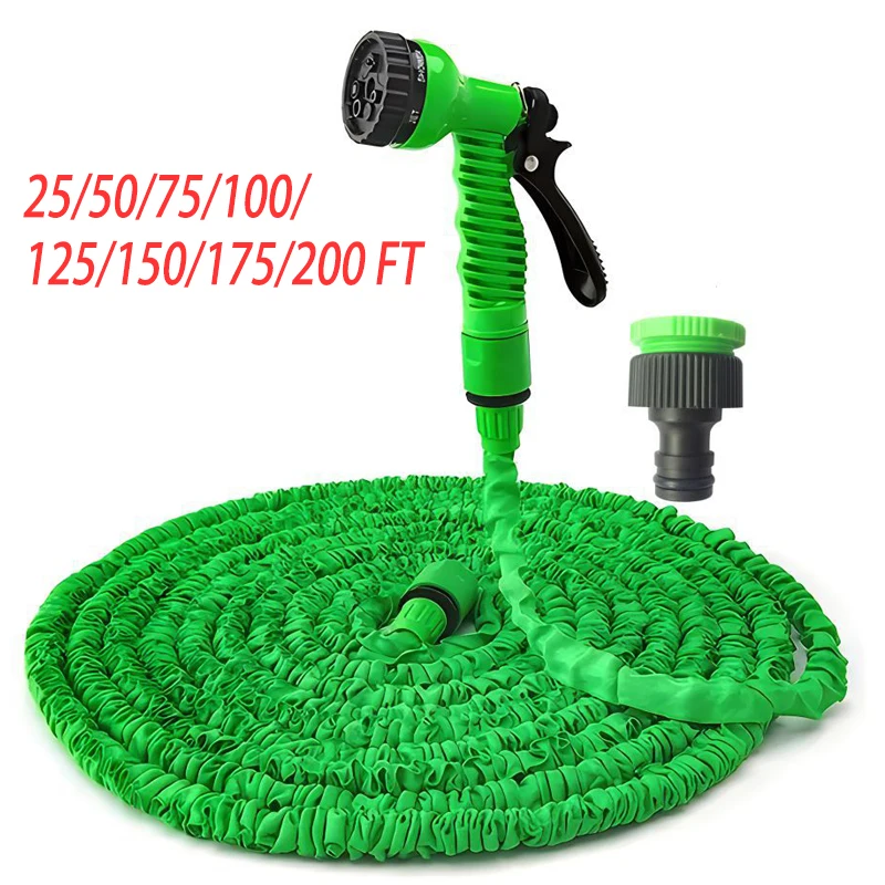 25-200FT Watering Gun Garden Expandable Garden Watering Hose High Pressure 8 Modes for Plant Lawn Yard Watering Sprinkler