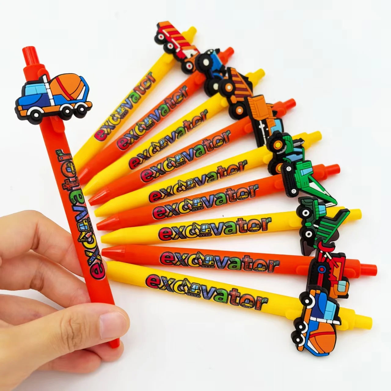 

8 шт./12 шт. шариковые ручки на тему автомобиля, креативные шариковые ручки в форме экскаватора, канцелярские принадлежности для шариковой ручки для письма