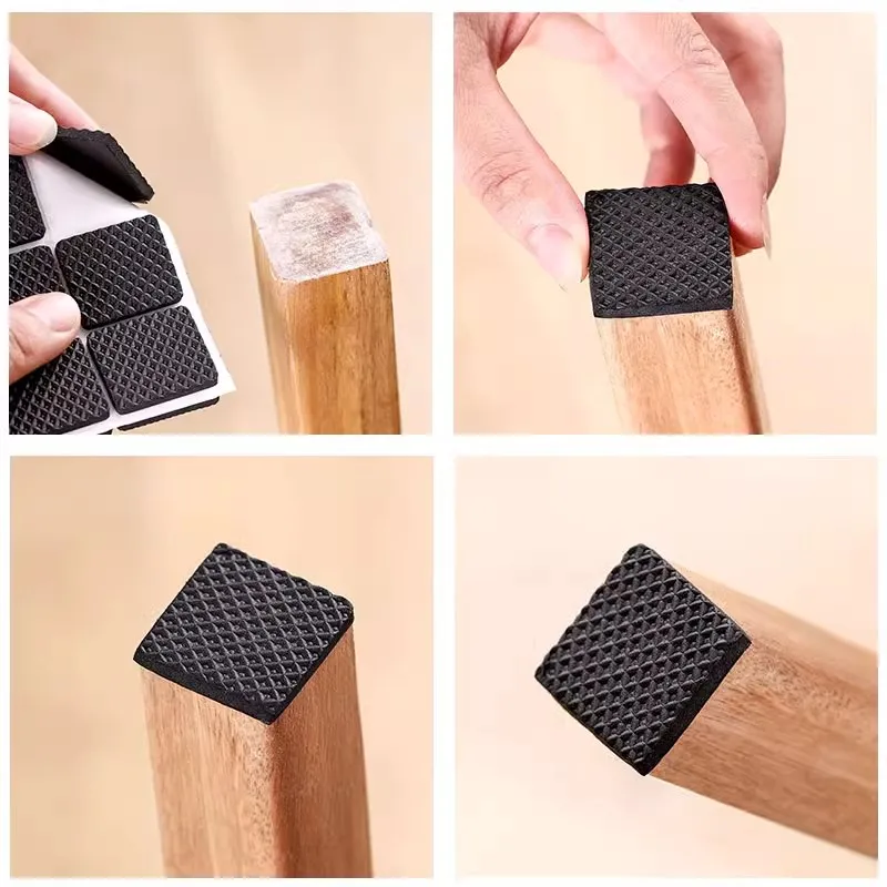 Rubber Pads For Chair Leg Furniture Anti Slip Mat Bumper Damper Self Adhesive Table Feet Protector Floor Protector Pads Hardware
