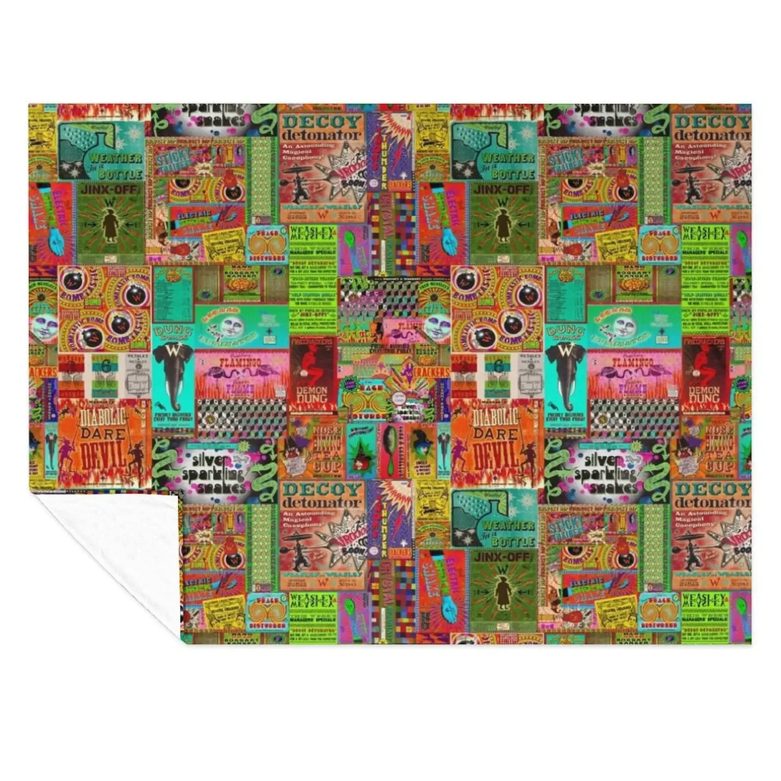 

Weasley's Wizard Wheezes Collage Throw Blanket Sleeping Bag Cute Plaid For Baby Soft Plaid Blankets