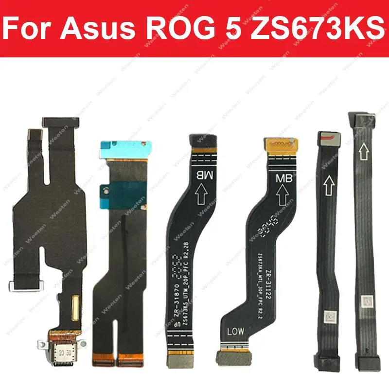 For Asus Rog 5 ZS673KS I005DA Rear Camera Connection NFC Mainboard Connector USB Board Fingerprint Fan Power Speaker Flex Cable