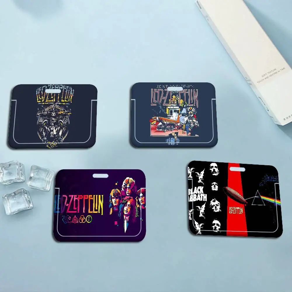 Classic Band L-Led Z-Zeppelin Credential Badge Holder Lanyard For Business Meeting Visiting Hang Pass Tag ID Card