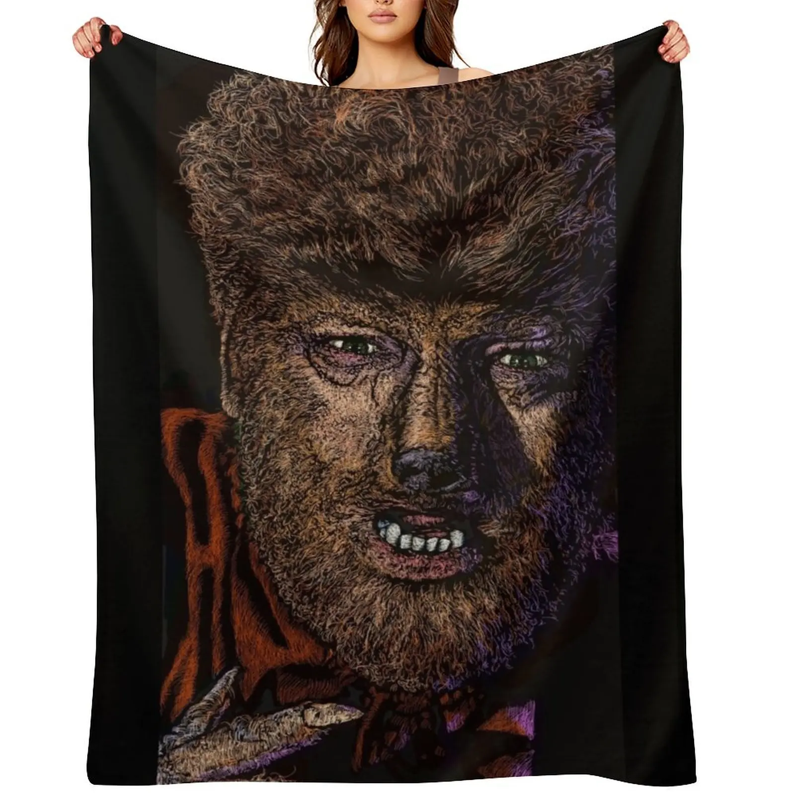 

THE WOLFMAN - 1941 Throw Blanket Nap Tourist Extra Large Throw Heavy Blankets