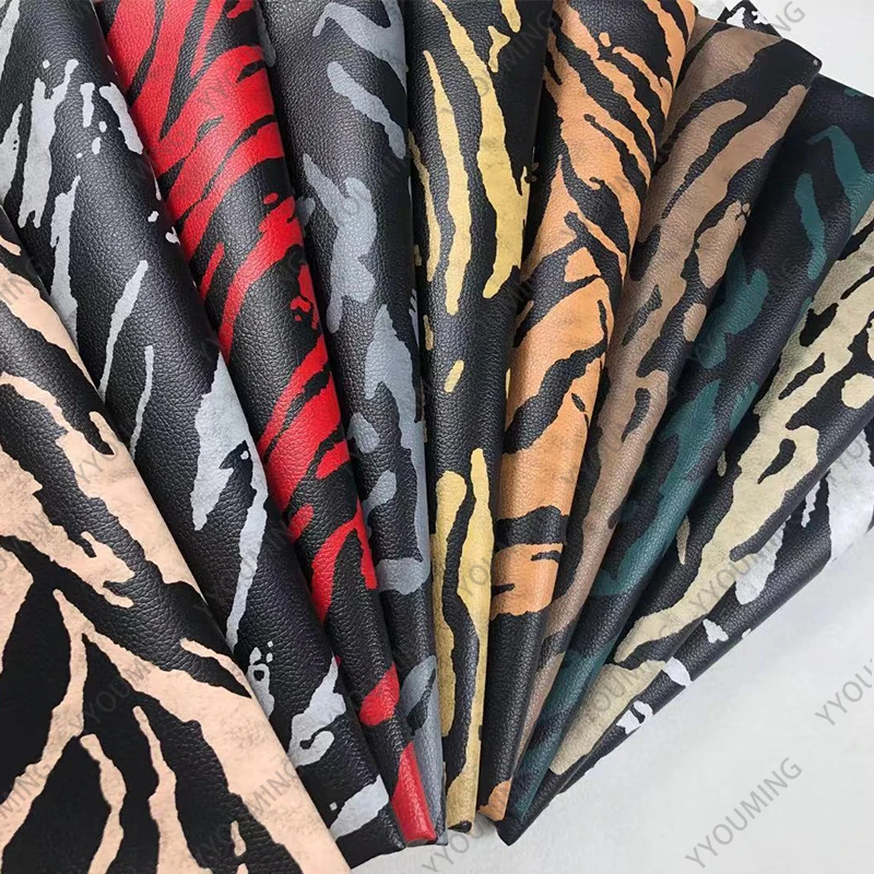 

Zebra Printed Vinyl faux leather Roll Leopard designs Leather Fabric PU Leatherette for DIY hair and earrings supplies 32x137cm