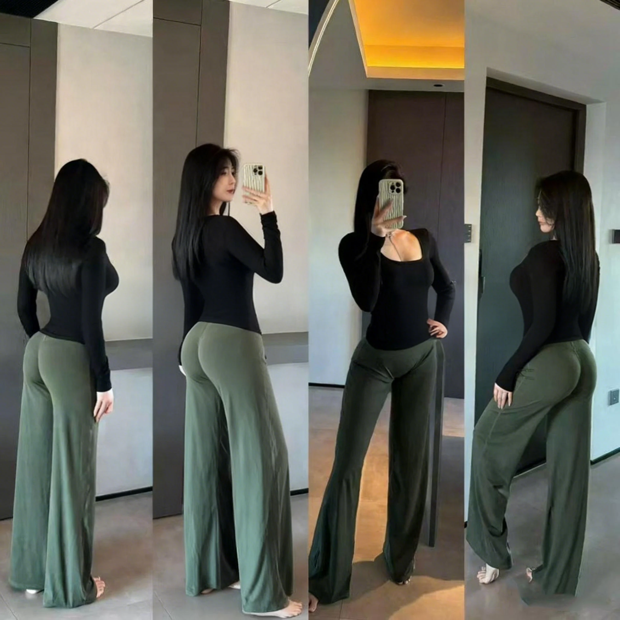 

Women's High Waist Yoga Leggings - Stretchy Breathable Fabric Side Seam Detail, Slim Fit Athletic Workout Pants Autumn Winter