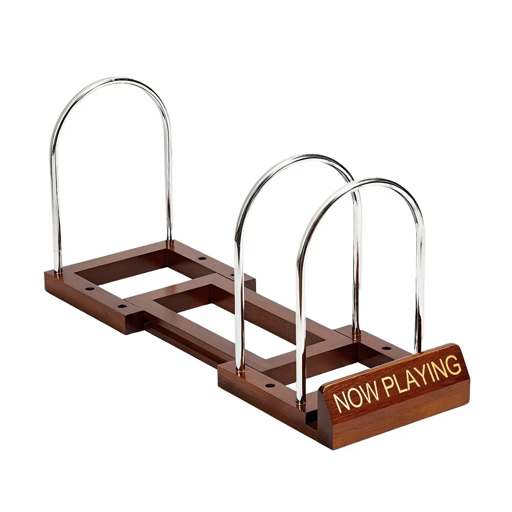 New Wooden Vinyl Record Holder Expandable Design Adjustable Record Stand Portable Space Saving CD Racks LP Records Storage