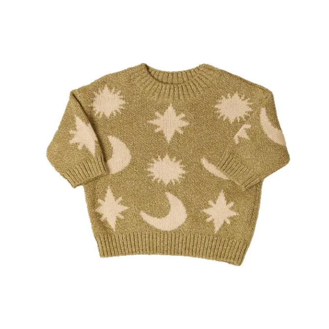 Sweter dziecięcy 2025 Jesień/Zima Nowość Chłopcy i Dziewczynki Uroczy Sweter z Kreskówką Okrągły Dekolt Jesienno-Zimowy Ciepły Sweter Dzianinowy