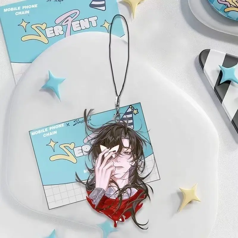 Heaven Official's Blessing Xie Lian Hua Cheng Cosplay Acryl Schlüsselanhänger Figur Anhänger Seil Telefon Schlüsselanhänger Kette Zubehör Prop