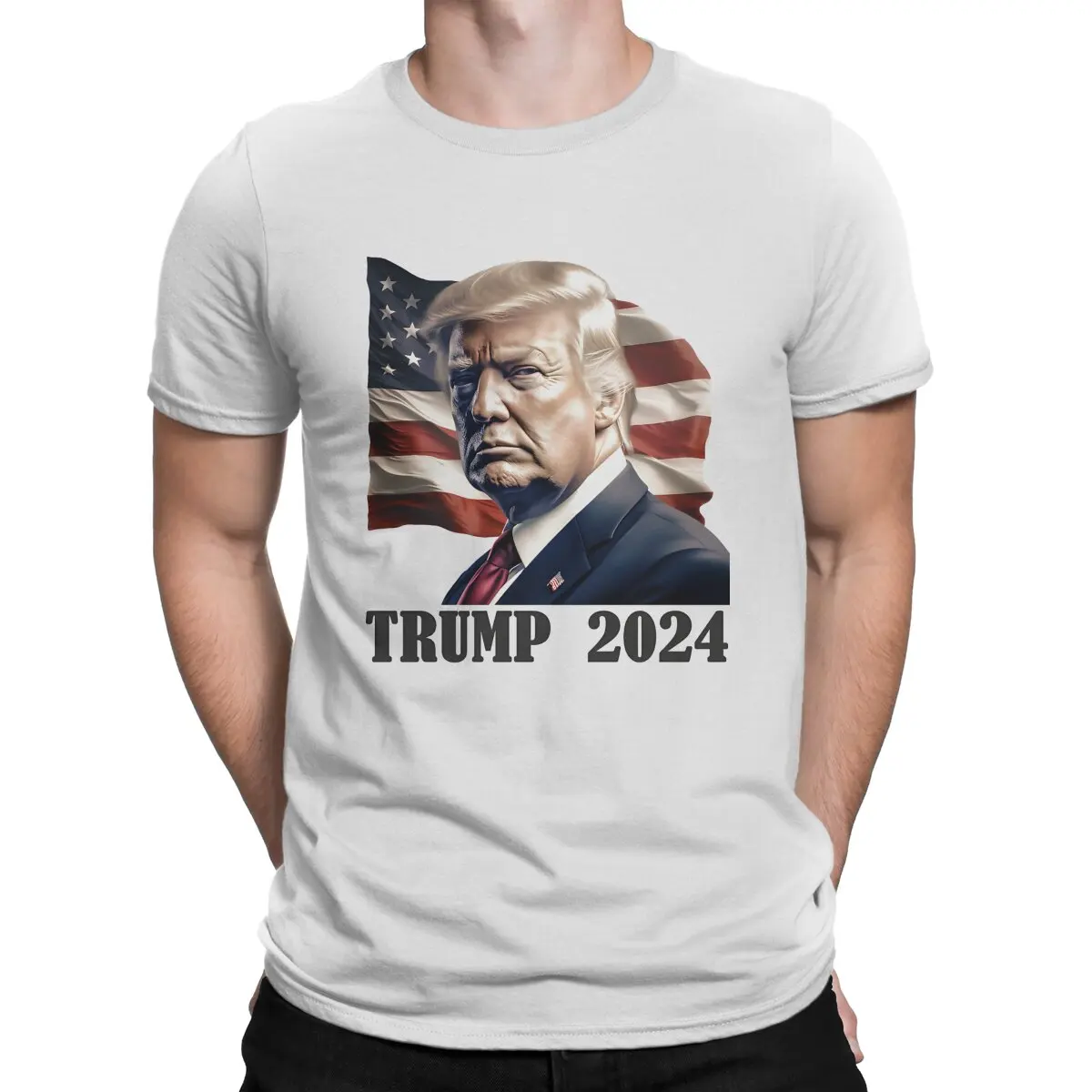 2024 Trump Shooting Man's TShirt  O Neck Short Sleeve 100% Cotton T Shirt Funny High Quality Birthday Gifts