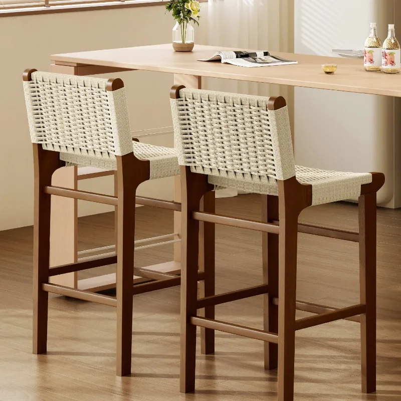 

Comfortable Kitchen Bar Chairs Luxury Designer Living Room High Wood Restaurant Bar Stools With Back Cadeira Trendy Furniture