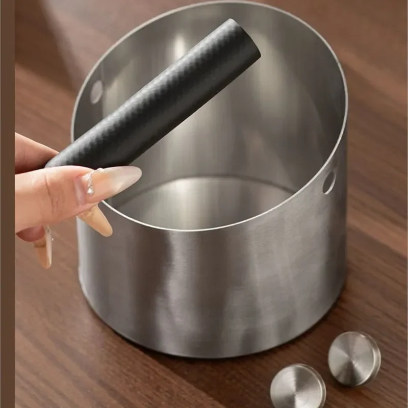 Sainless Steel Coffee Powder Residue Bucket Tapping Residue Box Bar Counter Coffee Storage Bucket Coffee Handle Tapping BoxZI737