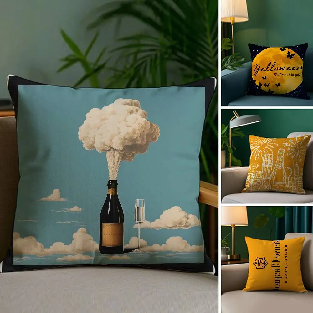 Брендовая наволочка цвета шампанского Veuve Clicquot-C, удобный диван-кровать, шелковистая элегантная невидимая молния, декоративная на заказ c Брендовая наволочка цвета шампанского Veuve Clicquot-C, удобный диван-кровать, шелковистая элегантная невидимая молния, декоративная на заказ c