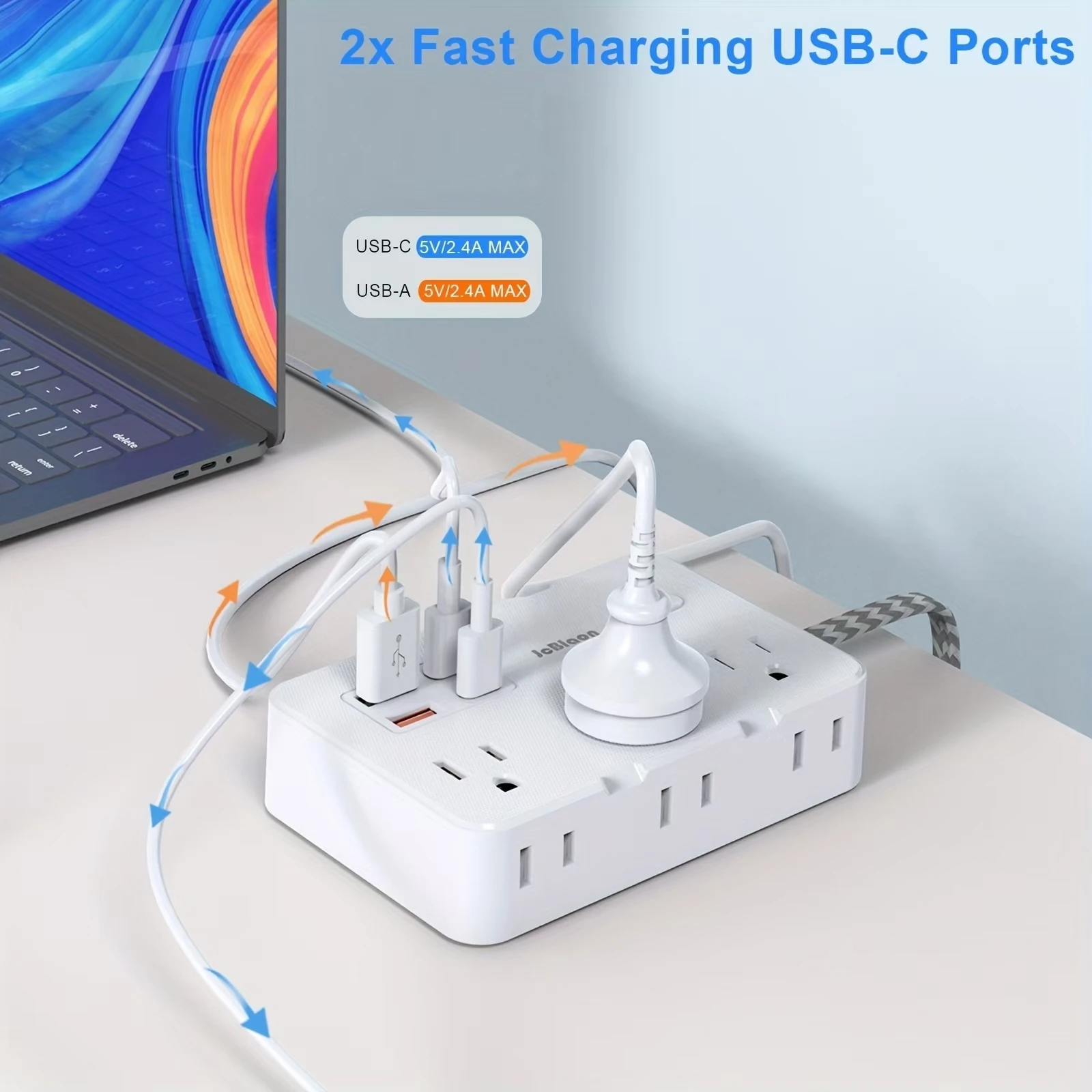 Multiprise Power Strip US Plug AC Outlet USB Fast Charging 15/10/5FT Extension Cord Smart Home Electrical Socket Network Filter