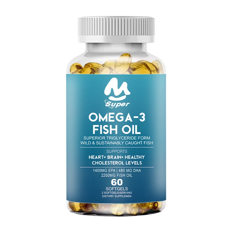 Omega 3 Fish Oil Supplement - 2200 mg Fish Oil with Re-Esterified Omega 3 Fatty Acids Including EPA, DHA DPA - 60 capsules