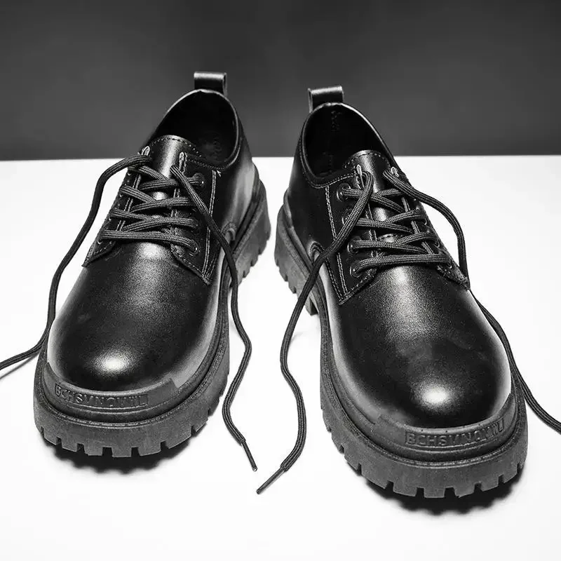 Zapatos de cuero de estilo británico para hombres, ropa Formal juvenil, zapatos de vestir formales de negocios para hombres, complejo informal coreano, nuevo