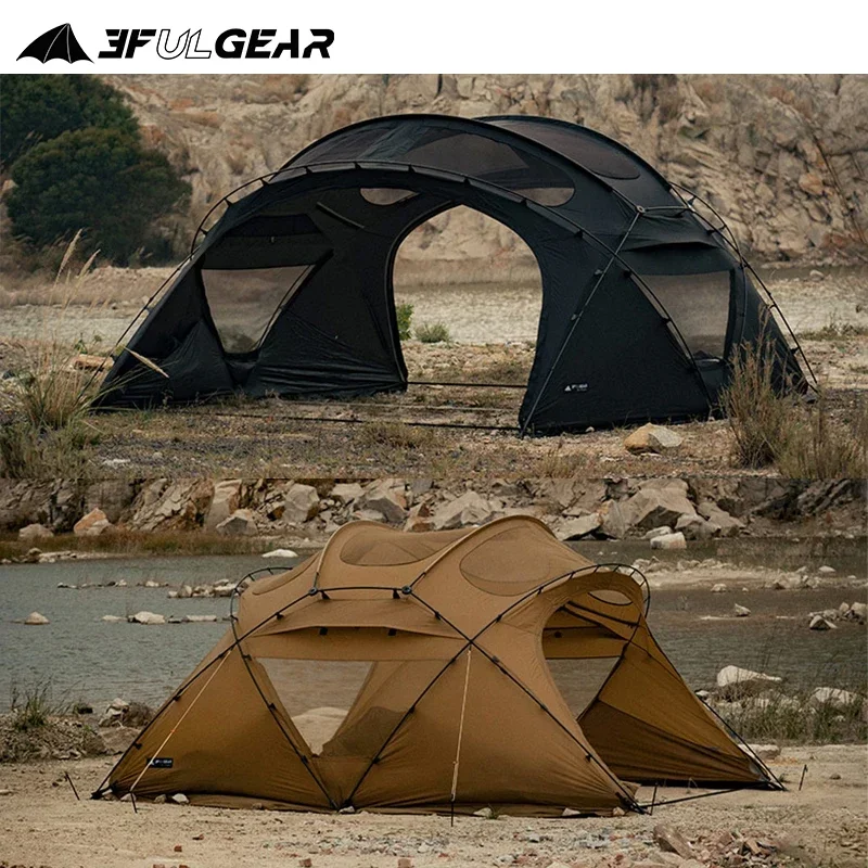 

3F UL GEAR 2.0 Beetle 16 Tent Tunnel Dome Tent 70D Nylon Breathable Large Space Outdoor Camping Hiking 4 Season Waterproof Tent