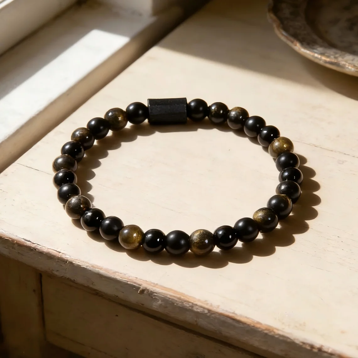 Schwarzes Turmalin-Armband Naturstein-Schmuck Personalisierte Armreifen Paar-Armbänder Herren-Armbänder Damen-Handaccessoires – Detail 30