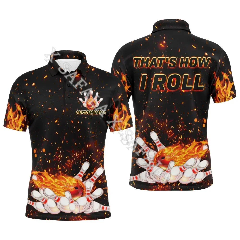 Love Gift For Bowling Player Club Skull Man Shorts Sleeve Jersey Polo Shirts Casual New Tops Summer Fashion Clothing Tracksuits