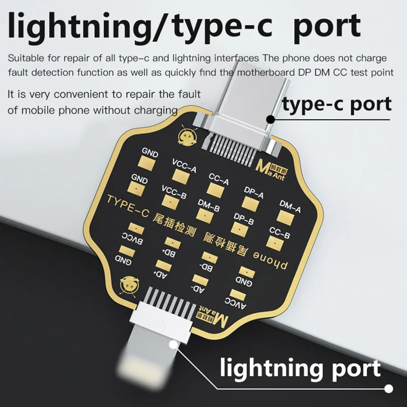MaAnt Micro USB PCB Test Board Free Phone Tail Plug Test Version Fast Charge Detection Type C Port No Disassembly Test Tools