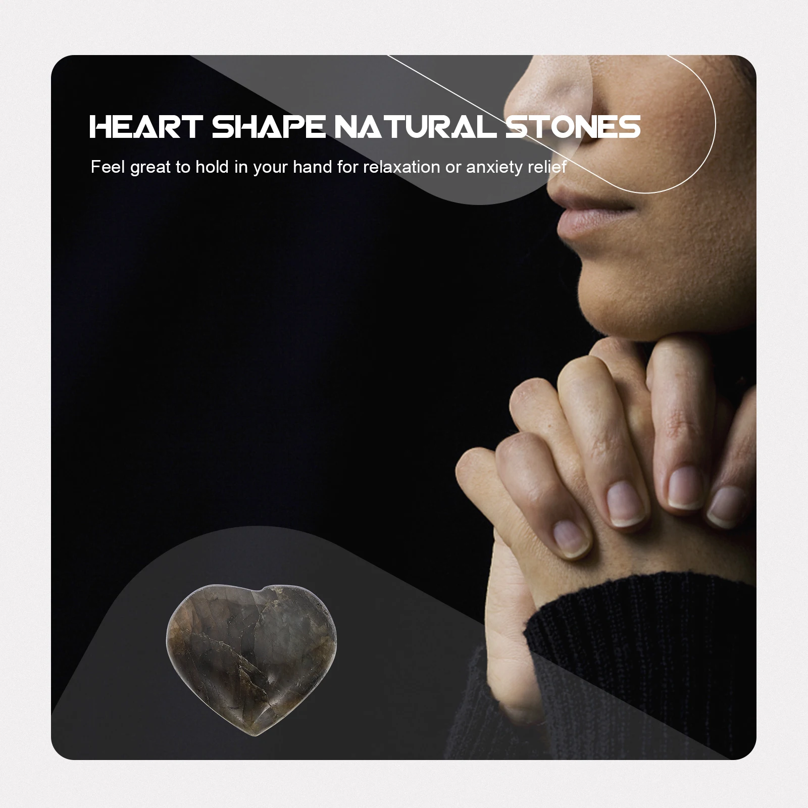 

4pcs Heart Shaped Labradorite Stones Natural naments for Gifts Home Decor Meditation Chakra Balancing Positive Energy