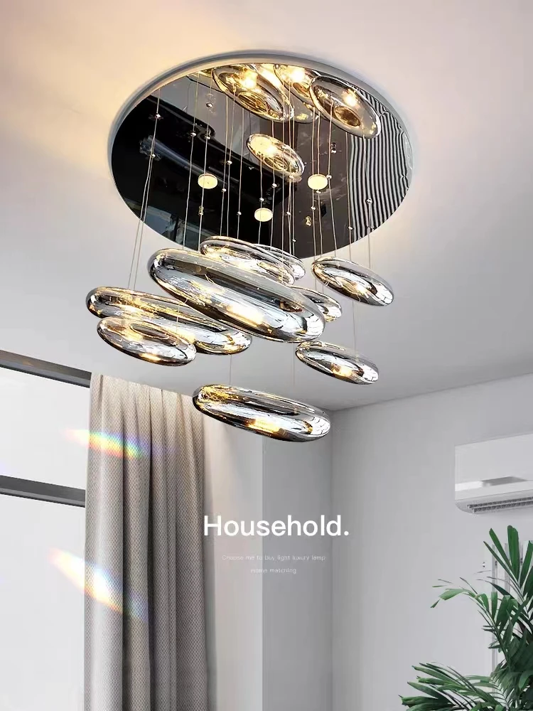 Modern Cobblestone Led Ceiling Lights for Living Room Dining Bedroom Led Ceiling Chandeliers Lighting Home Decor Lustre Fixtures