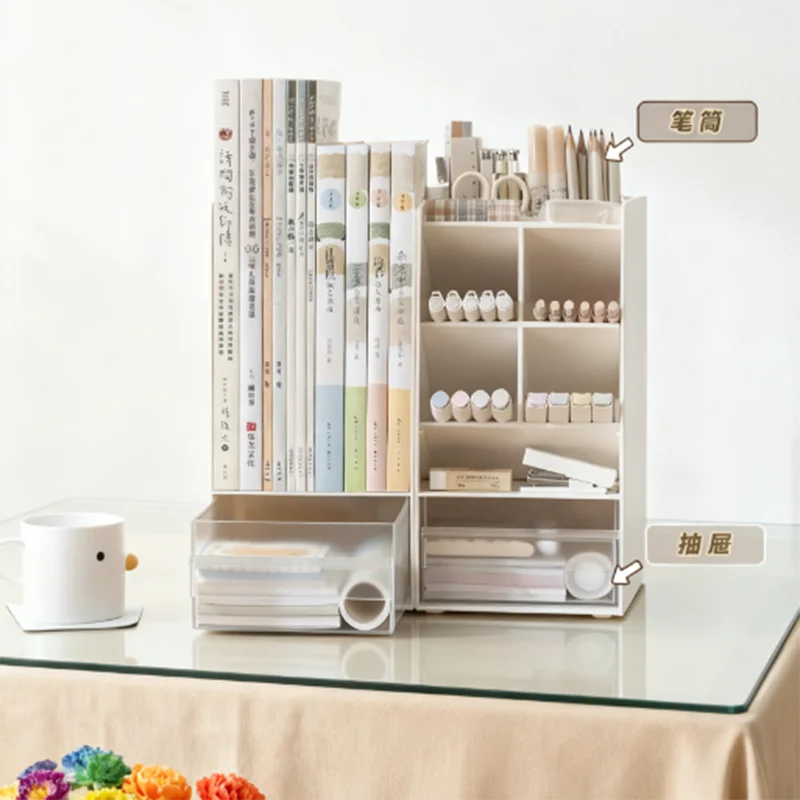 حامل كتب الطالب مع درج رف الكتب المكتبي رف الكتب رف تخزين الكتب مشبك كتب الطالب في المدرسة الثانوية من البلاستيك #2