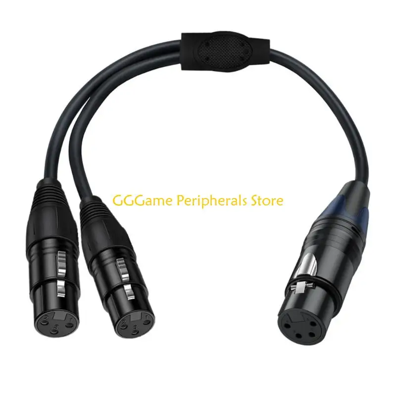 U55B Premium XLR 4Pin To Double 3Pin Adapter Splitter Cable With Gold Plated Connectors For Clear Sound Systems Equipment