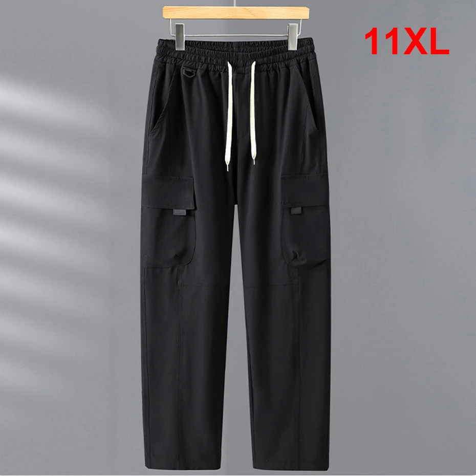 

10XL 11XL Plus Size Cargo Pants Men Fashion Casual Straight Pants Male Elastic Waist Trousers Big Size 11XL