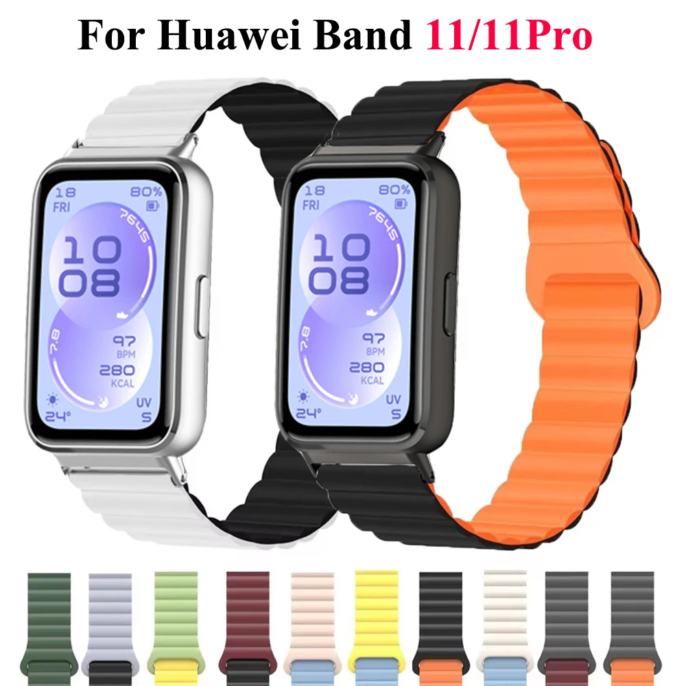 Magnetisches Armband für Huawei Band 11/11Pro Sport Silikon-Uhrenarmband für Huawei Band 11/11Pro Zubehör Correa Herren Damen Armband