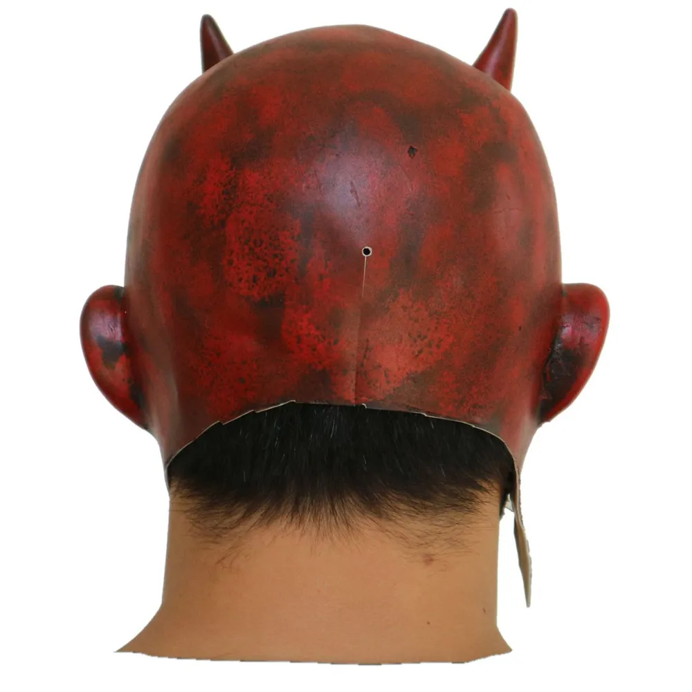 Halloween-Grimassenmaske, Cosplay-Maske mit beweglichem Mund, rote Dämonenkönig-Kopfbedeckung, lustige Maske, Tanz-Make-up-Requisiten – Detail 2