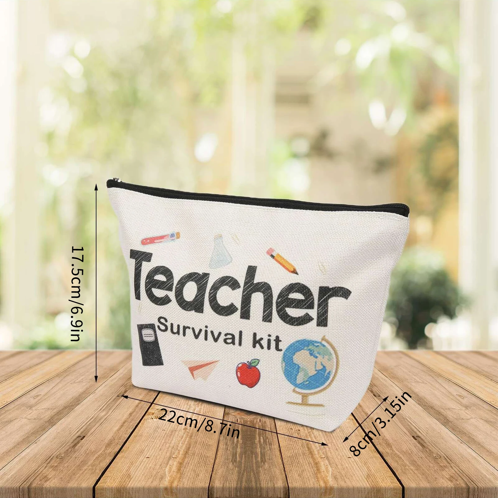 4 pcs Teacher Appreciation Gifts , Thank You Teacher Makeup Bag Gifts, School Leaving Graduation Presents for Teacher