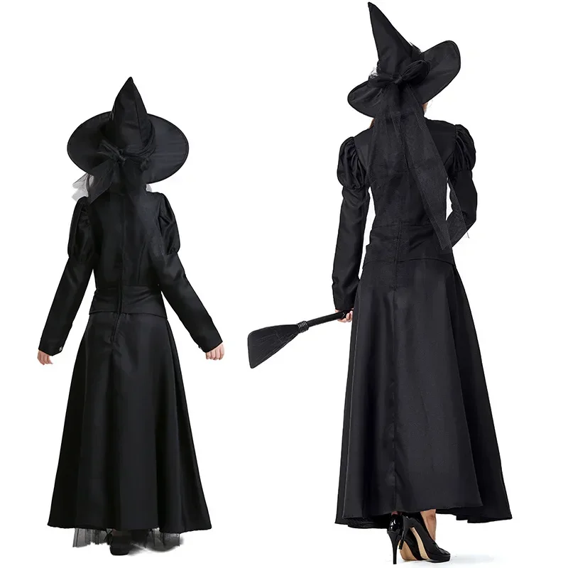 Disfraz de Halloween del mago de Oz, espectáculo de escenario, Cosplay para adultos, juego de bruja negra, disfraz para padres e hijos, vestido de mago Y2k S-XL