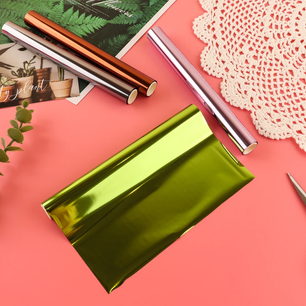 19.3cm*5m Mixed Color Foil Roll Toner Reactive Foil Paper by Laser Printer and Laminator for DIY Embossing Craft Card Decor