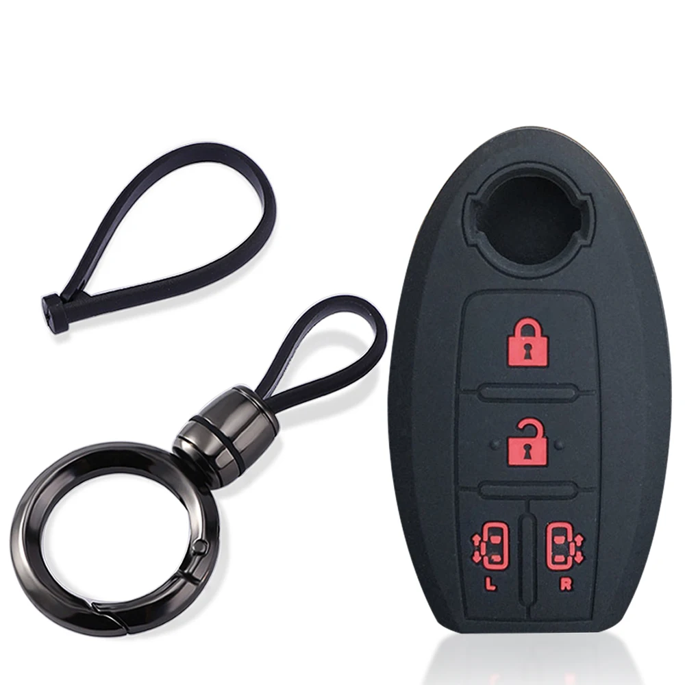 For Nissan Serena Quest Elgrand NV200 Evalia MPV Silicone Car Remote Key Case Holder Cover Keyless Fob Shell Keychain