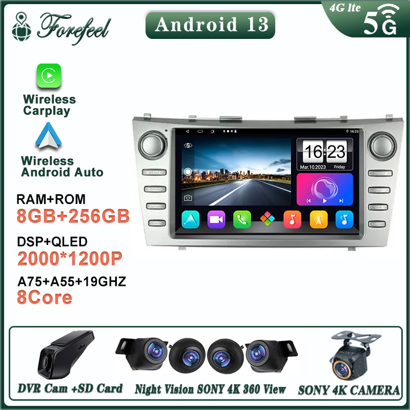 

Android Auto 4G LTE DSP autoradio lettore multimediale navigazione GPS schermo Carplay FOR Toyota Camry 2006 2007 2008 2009 2010