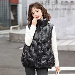 Down Cotton Vest Female 2023 HOT New Autumn And Winter Korean Version Vest Bright Face Wash Foreign Fashion Vest Coat