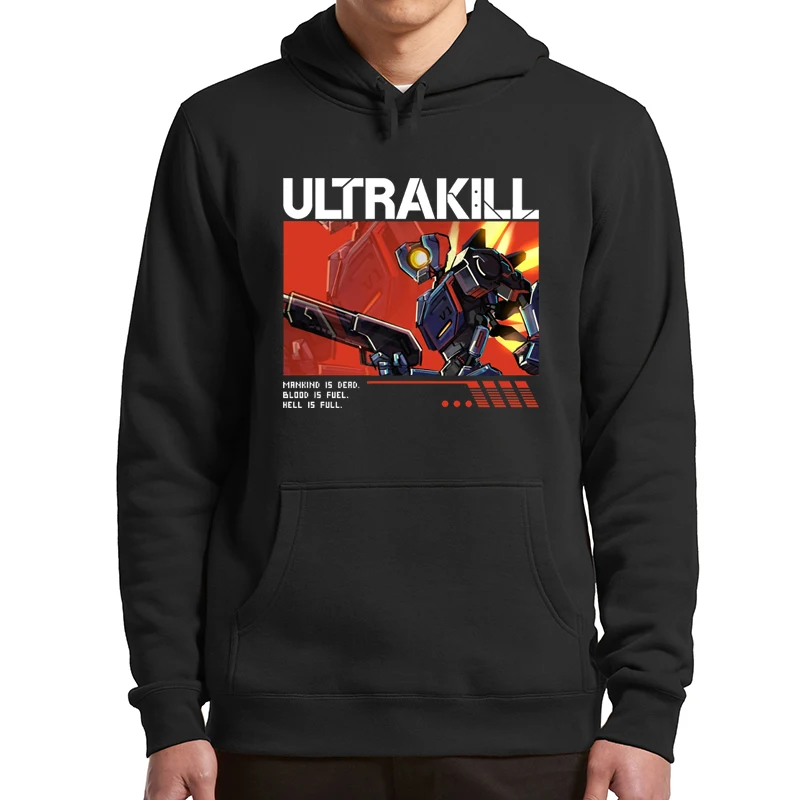 Ultrakill Hoodies Shooter Video Game Fans Gift Hooded Sweatshirt Unisex Casual Soft Basic Pullovers Oversized